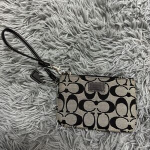 Coach Black and Cream Wristlet
